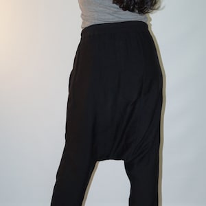 DENIM LOOSE CASUAL DROP CROTCH HAREM PANTS