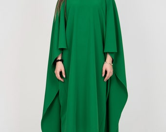green emerald velvet dress Dark Green Chiffon Sparkle Beaded Evening Dress with Cape, Dark Green / US2 main image 0