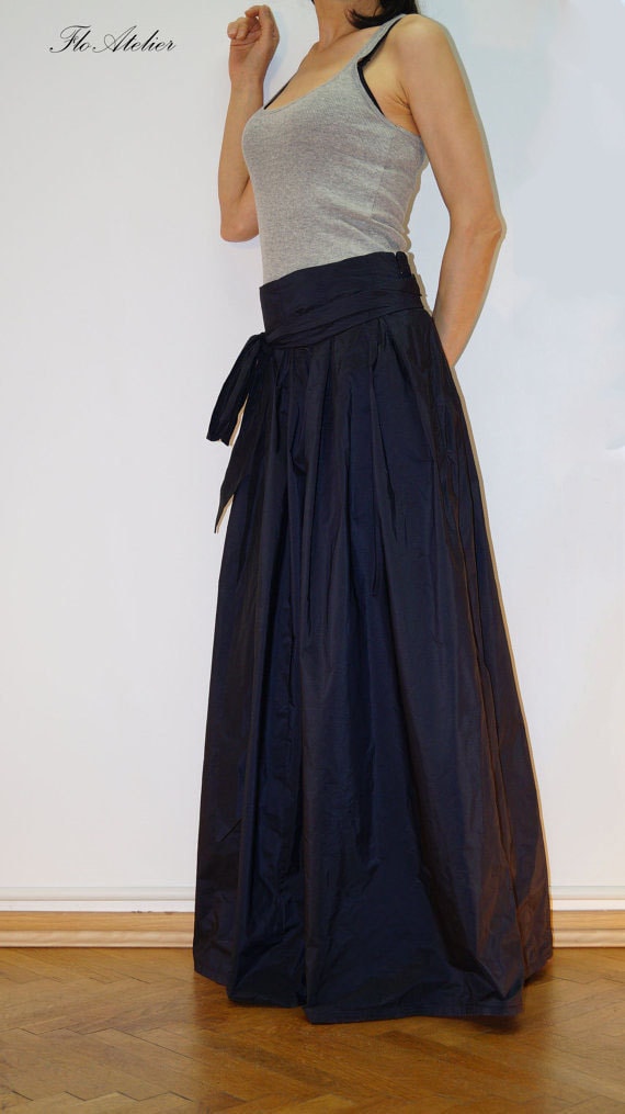 black high low maxi skirt