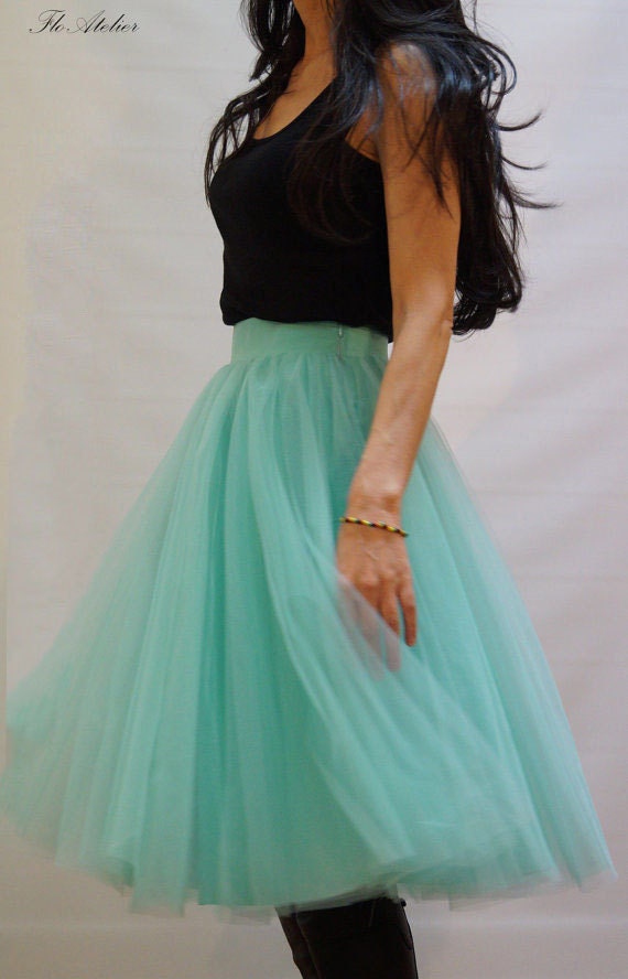 Turquoise Green Girl's Tutu, Adult Tutu, Women's, Plus or Extra Plus Size  Tulle Skirt 3 Layer Ballet 3 Layers, Elastic Waist Costume Dress -   Denmark