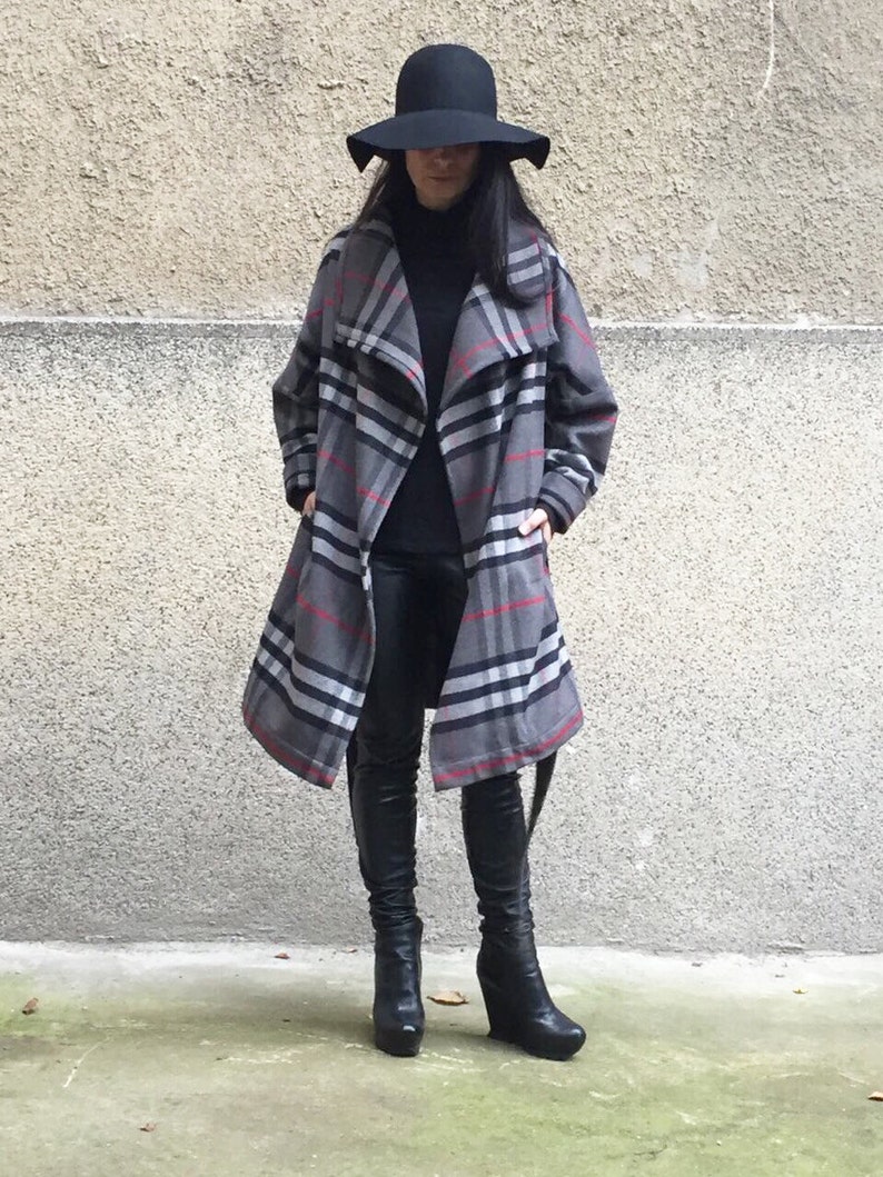 checked wool coats