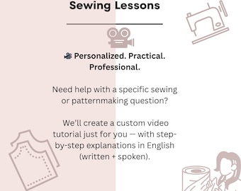 Personalized Video Sewing Tutorial – Custom Sewing and Patternmaking Lesson (Digital Video Help)/F00001