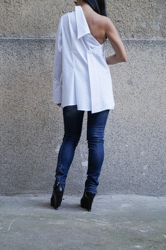 Off Shoulder/oversized Shirt/casual 