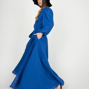 Royal Linen Blend Dress