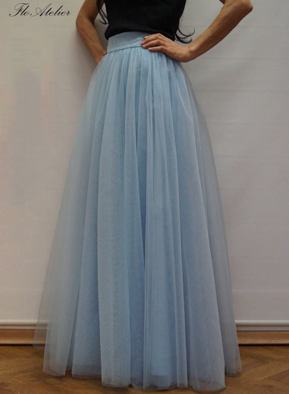 Women Tulle Skirt/tutu Skirt/princess Skirt/wedding Skirt/long Skirt/casual  Blue Tulle Skirt/ballet Skirt/maxi Blue Handmade Skirt/f1244 -  Canada