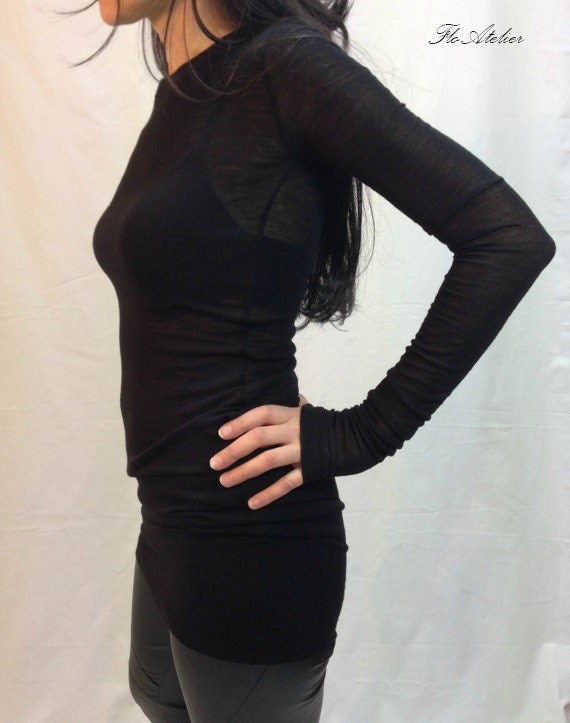 black long sleeve dressy top
