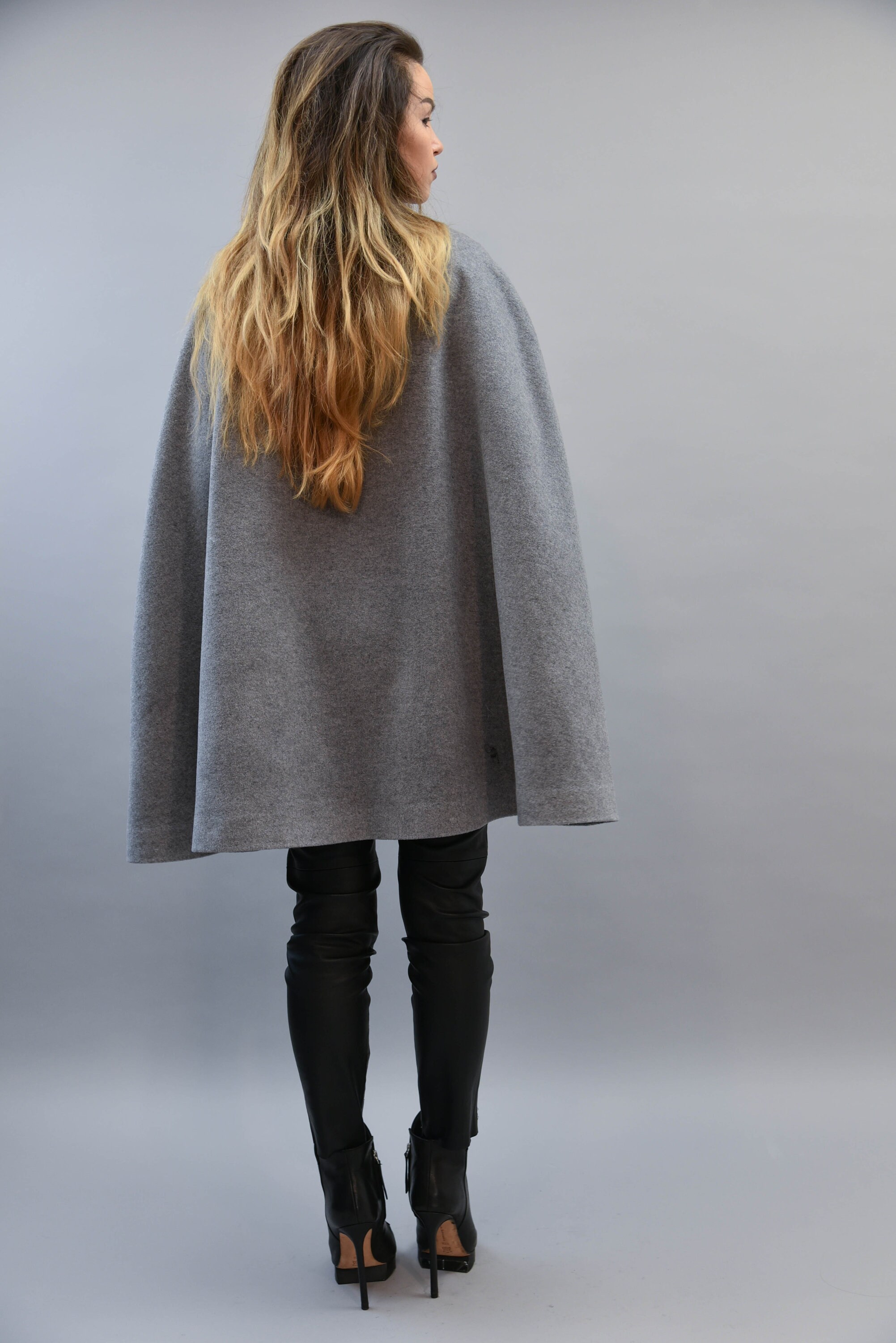 Gray cape deals coat