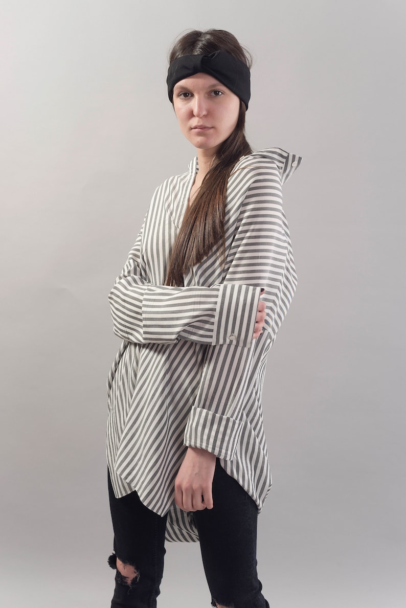 Oversized Grey Shirt/casual Gray Top/cotton Shirt/asymmetrical - Etsy