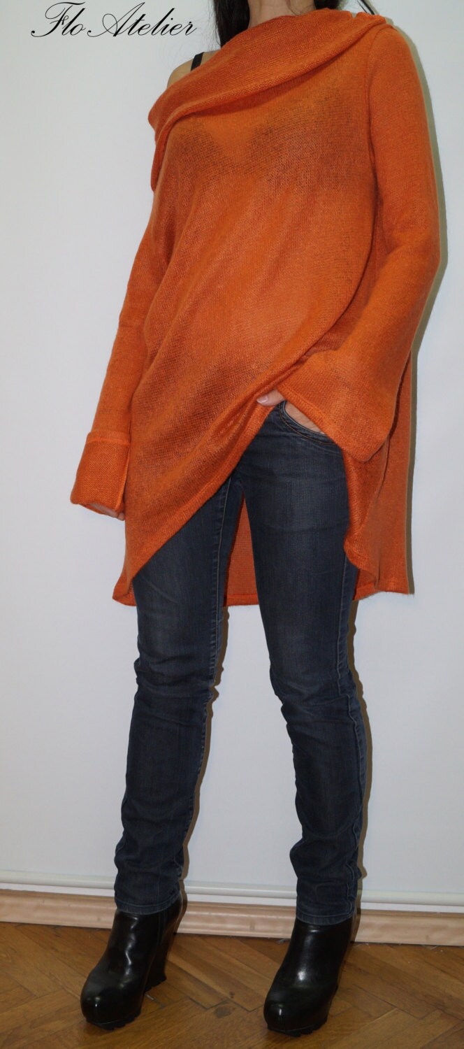 Pumpkin Asymmetrical Sweater/orange - Etsy