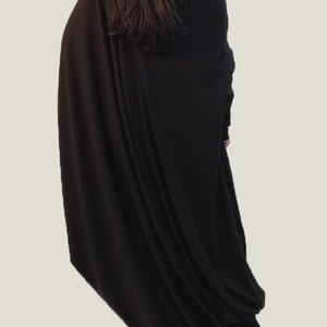 Tunique asymétrique noire / Kaftan à manches longues fait à la main / Robe surdimensionnée noire / Robe de maternité faite à la main / Robe de mode noire / Kaftan noir / F1030 image 3