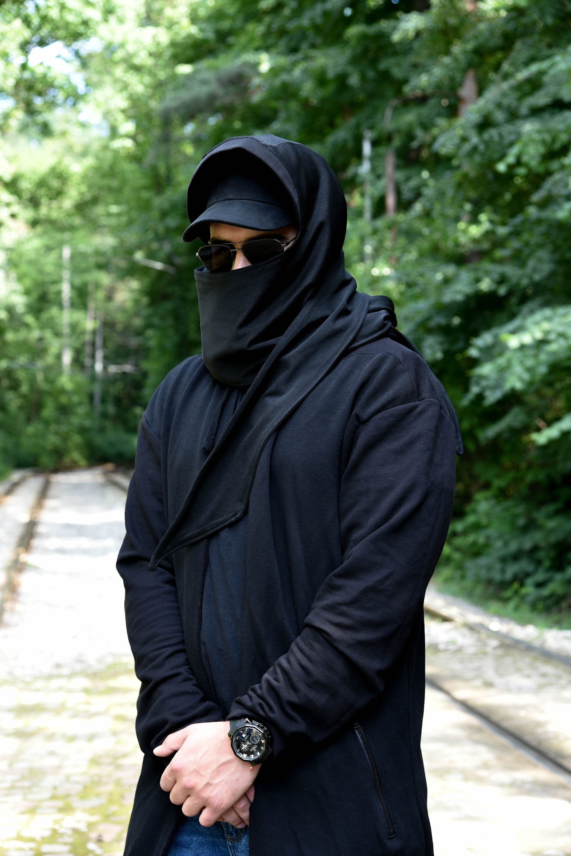 cowl hoodie mens