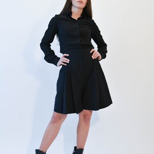Slim Black Shirt/Casual Black Top/Long Sleeved Cotton Shirt/Handmade Shirt/Black Fitted Shirt/Handmade Black Shirt/Business Outfit/F2012 image 6