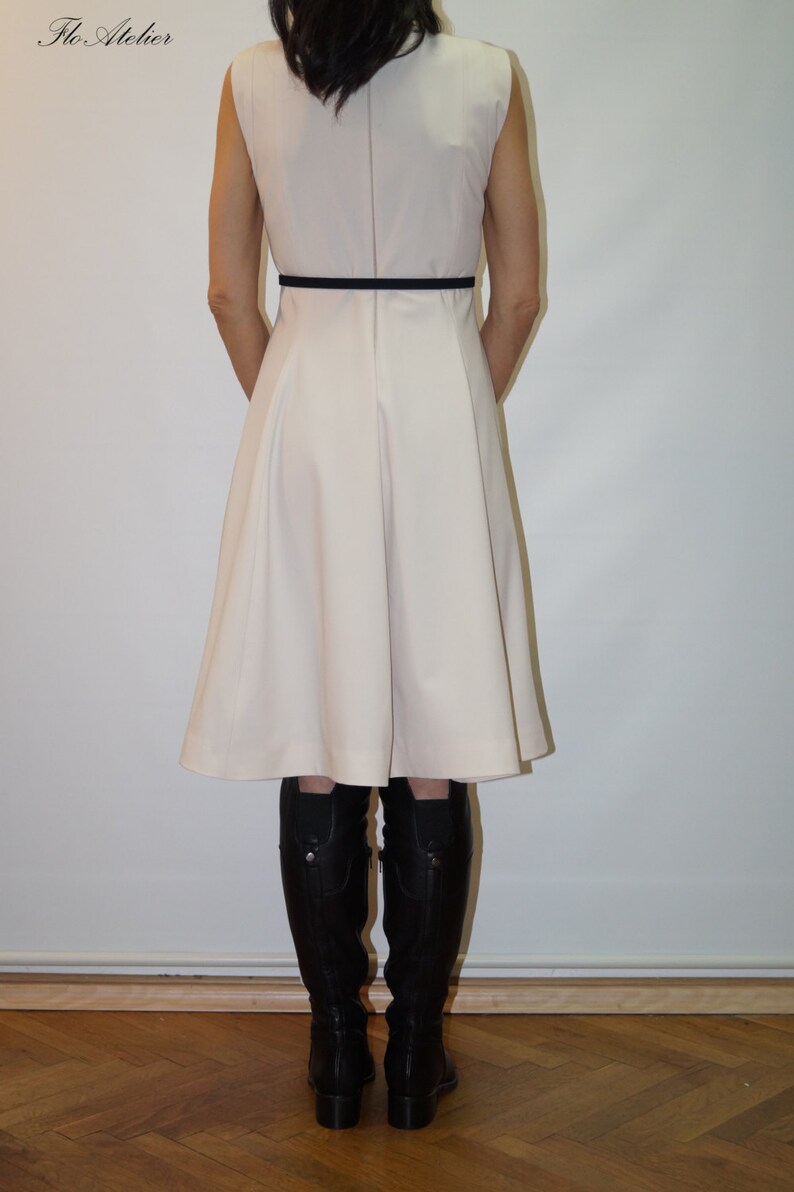 Party DressWhite Cocktail DressDaily DressWhite Casual DressHandmade Evening DressKnee Length DressSleeveless DressF1231