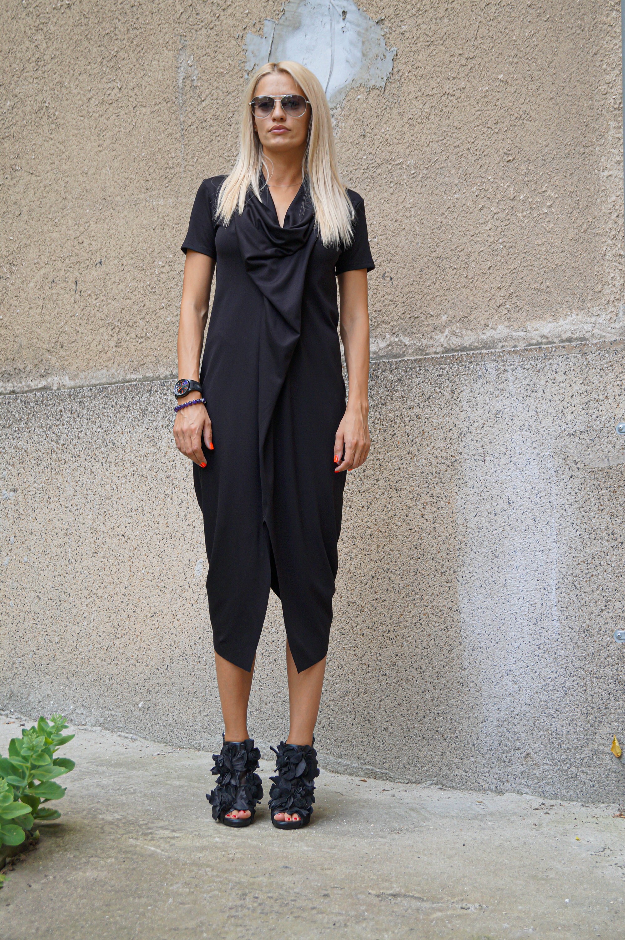 Asymmetrical Maxi Dress/casual Evening Dress/elegant Dress