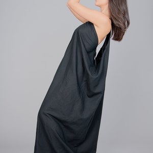 Black Kaftan/asymmetrical Tunic/maxi Black Summer Dress/black Linen ...