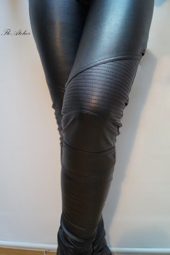 Biker leather deals look leggings