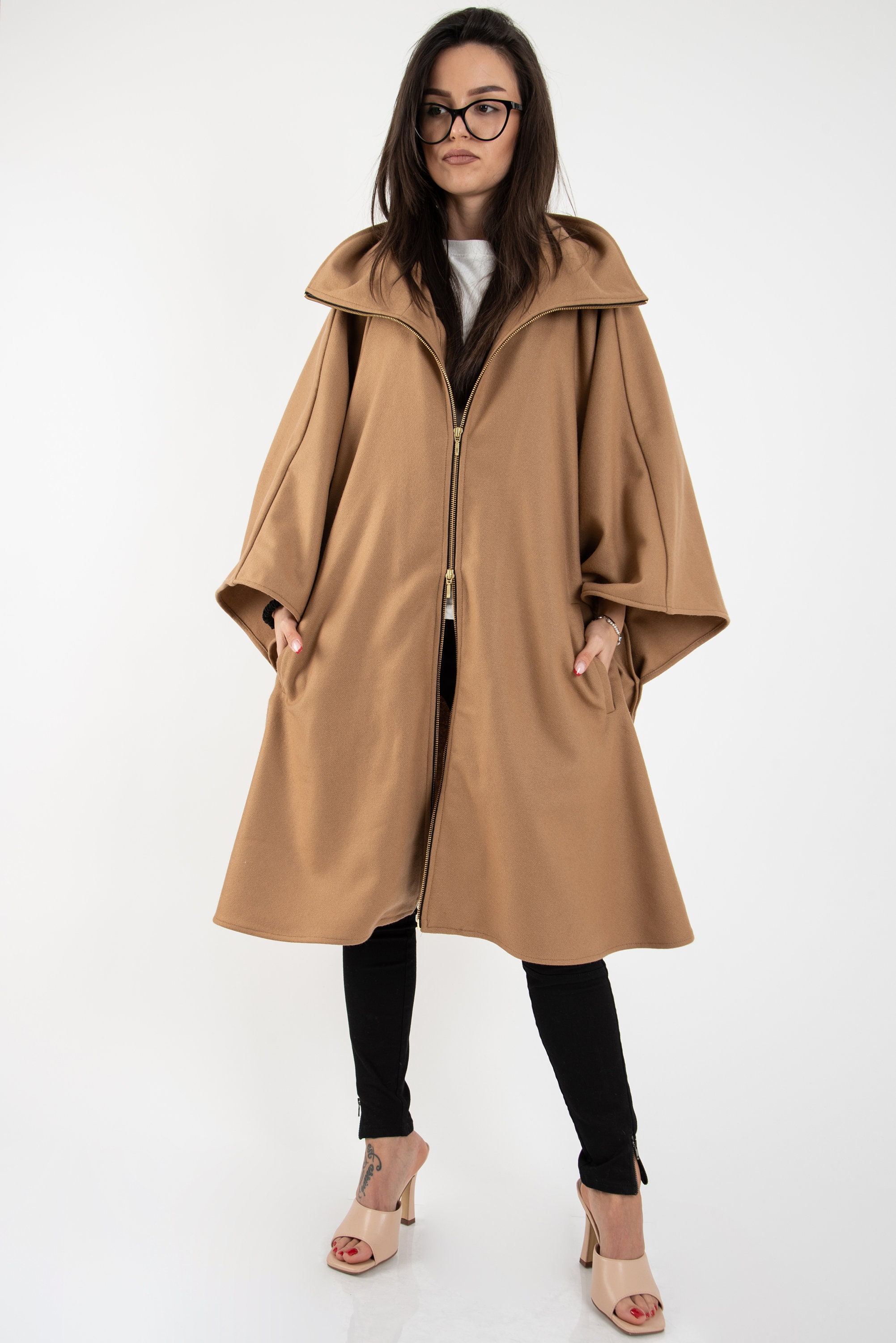 ジャケット・アウター OVERCOAT 22AW CAPE SHOULDER JACKET OVERCOAT 22AW CAPE SHOULDER JACKET Winter Cape Coat/zipped Cape