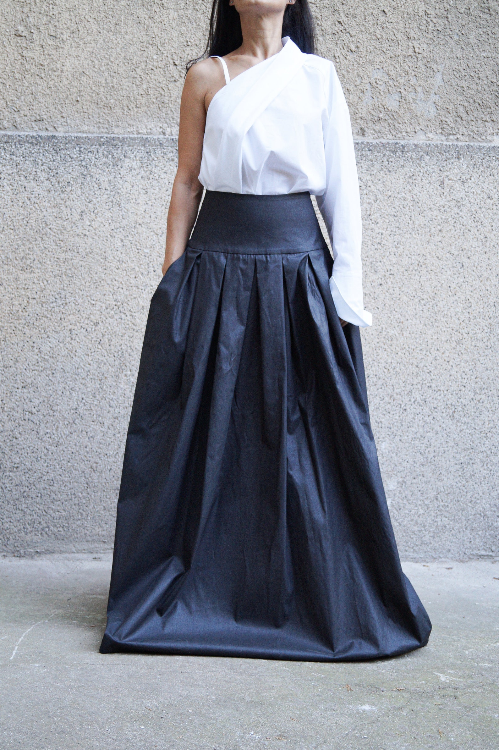 XXL XXXL Skirt/long Skirt/maxi Skirt/lovely Black Skirt/high Etsy