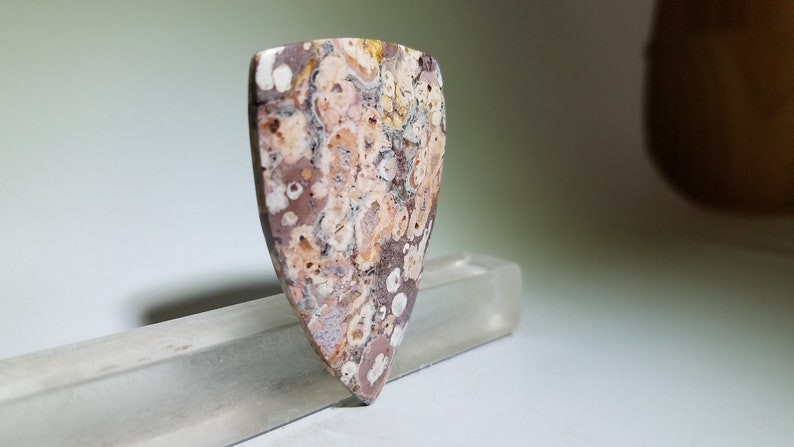 Wildflowers rhyolite cabochon, poppy jasper orange yellow pink cab, natural stone gem, pendant jewelry bead, handmade rock necklace gemstone image 9