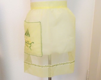 1960s Transparent Yellow Half Apron by Fruit of the Loom - NOS