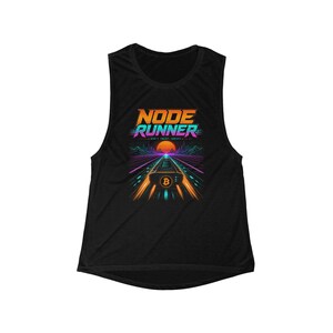 Node Runner retro cyber highway Bitcoin tank