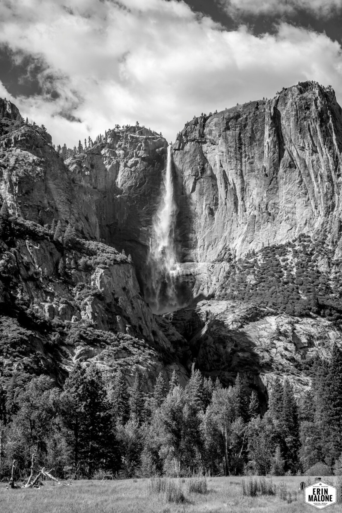 Yosemite Falls in Black and White Etsy