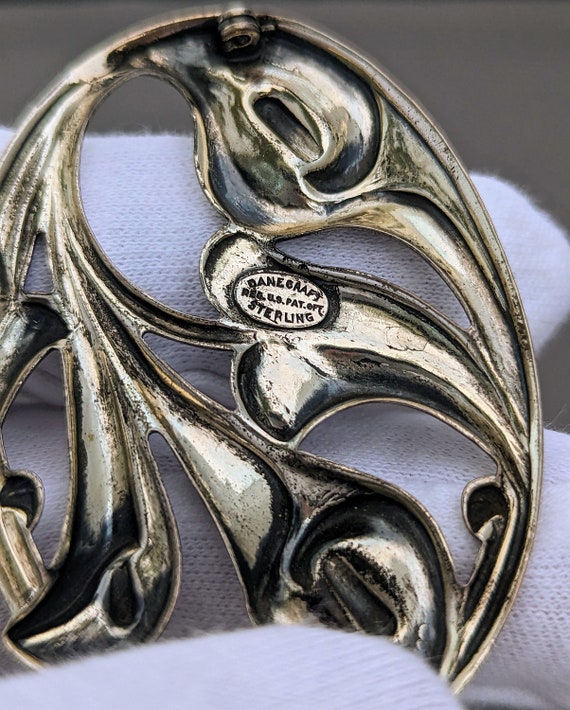 Authentic Danecraft Sterling Silver Floral Brooch - image 4