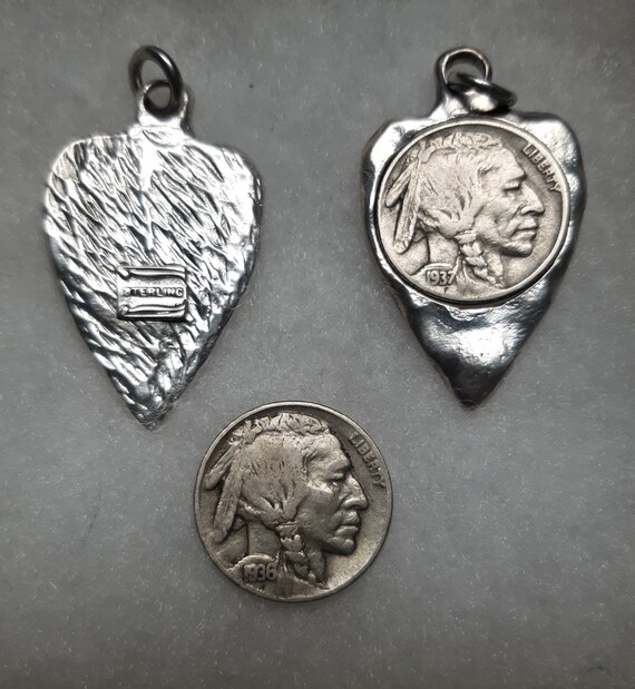 Sterling Silver Buffalo Nickel Arrowhead Pendant Etsy