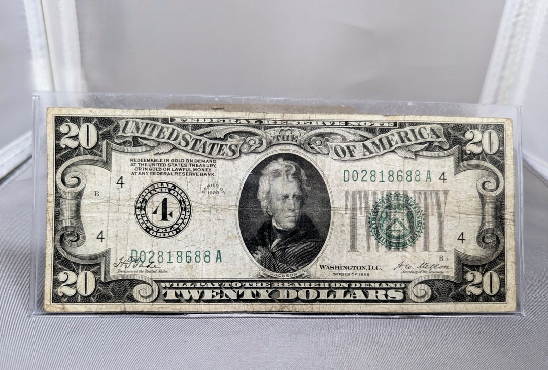 1928 Cleveland Ohio 20 Dollar Federal Reserve Note Redeemable in Gold