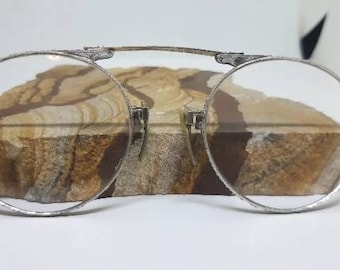 Antique oxford folding pince-nez eyeglasses 1/10 12k gold filled W Leather Case Pince nez 12k filled - Gem main image 3