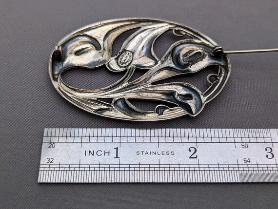 Authentic Danecraft Sterling Silver Floral Brooch - image 6
