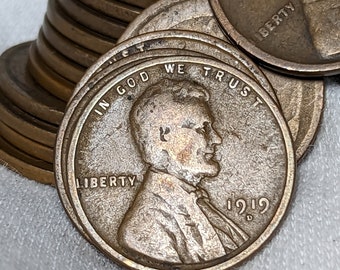 Circulated 1919 D Lincoln Wheat Penny