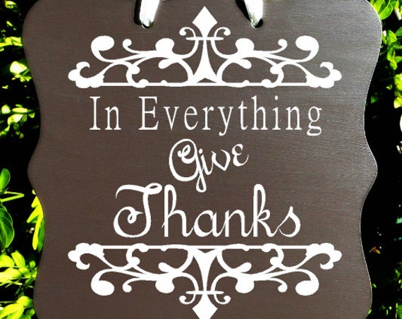 Give Thanks Sign, Thanksgiving Sign, Home Decor, Wall Art, Hostess Gift, Christian Sign