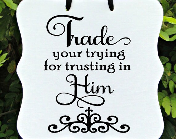 Trust In Him Sign, Christian Sign, Jesus Sign, Lord Sign, Home Decor, Wall Art, Entryway Sign, Gift, Farmhouse Sign