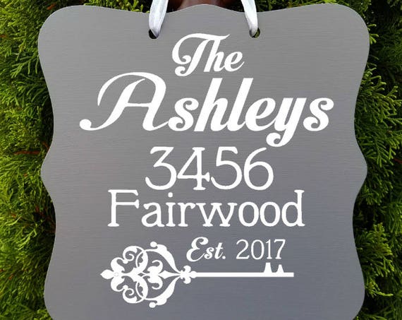 Home Address Sign, Farmhouse Sign, Personalized, Last Name, Housewarming, Welcome Sign, Home Decor, Door Hanger, Home Address Plaque