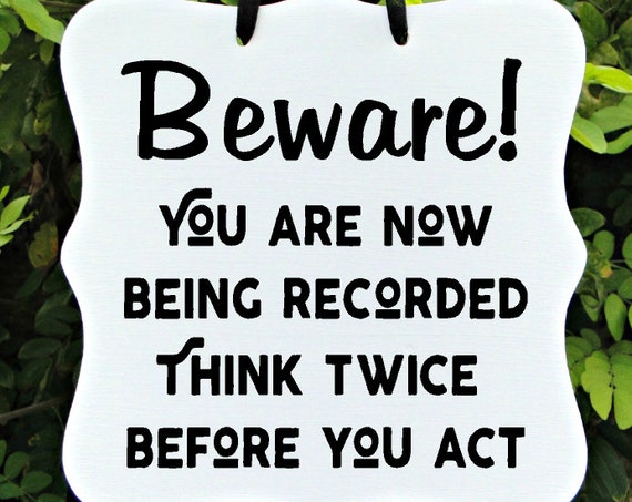 Beware, Warning, Sign, Home, Surveillance, Security, Video, Camera, Private Property, No Trespassing, Do Not Disturb, No Soliciting, Door