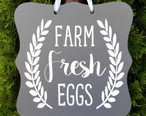 Farm Fresh Eggs Sign, Farmhouse Sign, Kitchen Decor, Farm Sign, Cafe Sign, Door Sign, Country Kitchen Sign, Store Sign, Wreath Sign