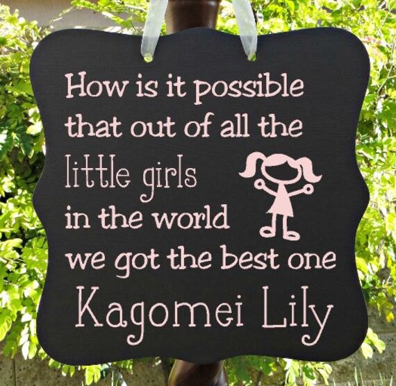 Little Girl Sign, Personalized Sign, Kids Decor, Door Hanger, Girl Sign, Wall Art, Child Name Sign, Baby Sign