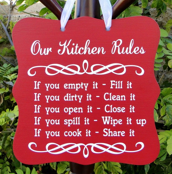 Kitchen Sign, Our Kitchen Rules, House Rules, Home Decor, Wall Art