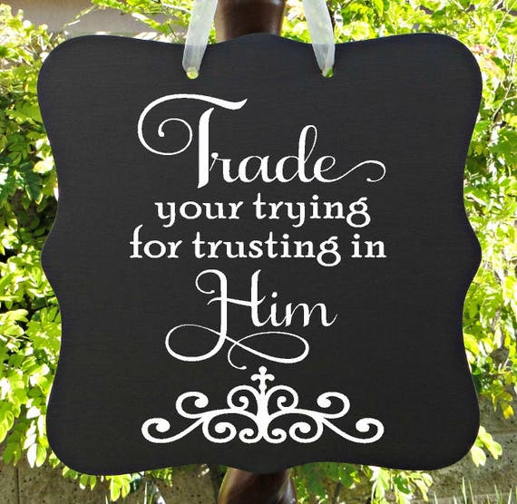 Trust In Him Sign, Christian Sign, Jesus Sign, Lord Sign, Home Decor, Wall Art, Entryway Sign, Gift, Farmhouse Sign
