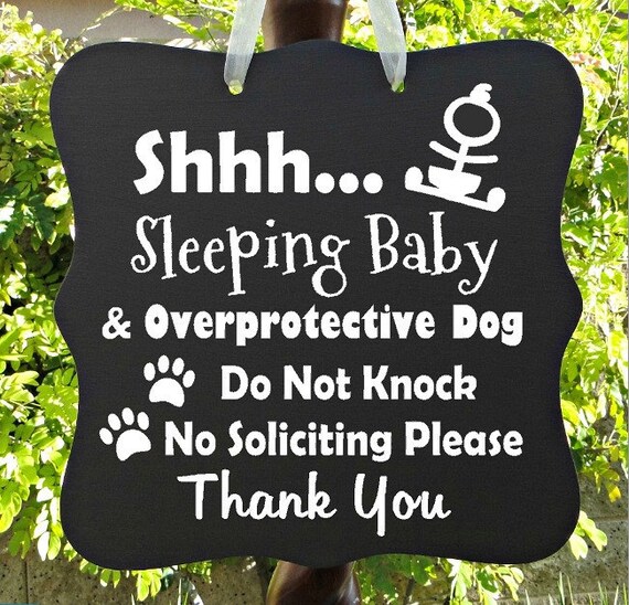 Sleeping Baby Sign, Overprotective Dog, Do Not Knock, No Soliciting, Thank You, Baby Sleeping Sign, Door Hanger