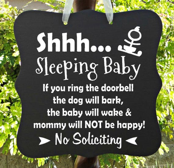 Sleeping Baby Sign, Barking Dog, Do Not Disturb, Mom, No Soliciting, Baby Sleeping Sign, Front Door, Door Hanger