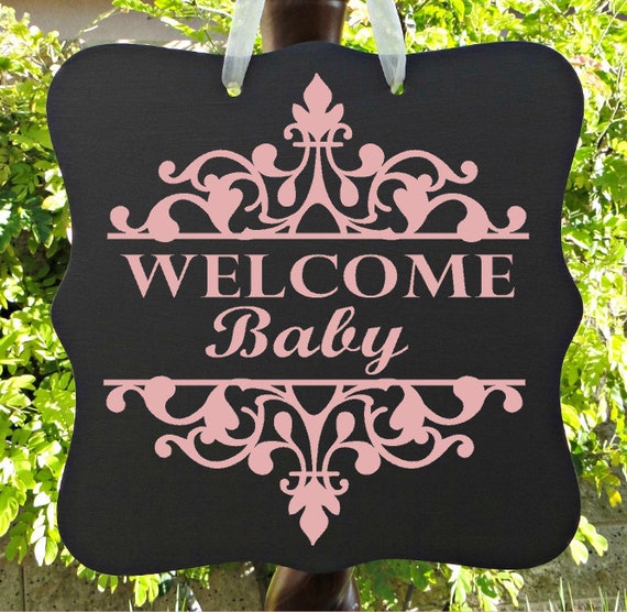 Welcome Baby Sign, Baby Girl Sign, Personalized Sign, Nursery Sign, Child Name Sign, Baby Sign, Home Decor, Baby Shower Sign
