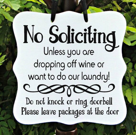 No Soliciting Sign, Wine, Laundry, Do Not Knock, Leave Packages, Front Door Sign, Door Hanger, Home Decor