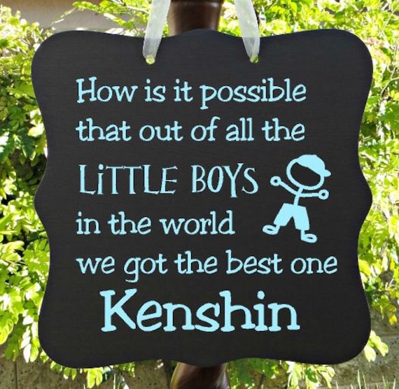Little Boy Sign, Personalized Sign, Kids Decor, Door Hanger, Boy Sign, Wall Art, Child Name Sign, Baby Sign