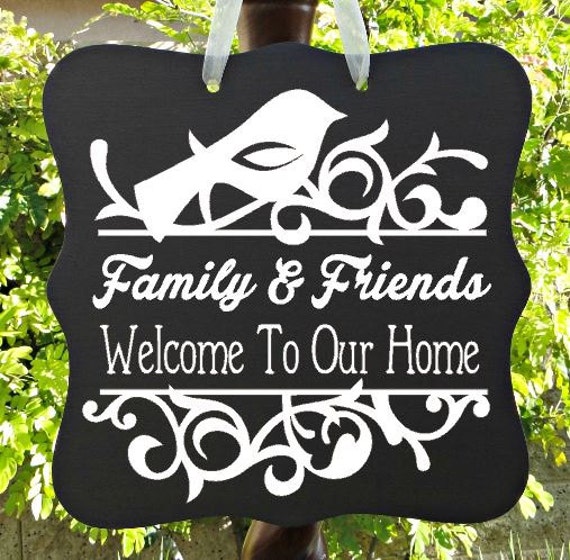 Welcome To Our Home Sign, Family Sign, Home Decor, Wall Art, Door Hanger, Front Entry, Housewarming Gift, Welcome Sign