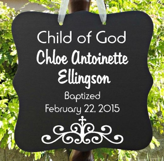 Child Of God Sign, Personalized Sign, Baptism Sign, Girl Baptism, Boy Baptism, Christian Sign, Christening Gift, Baptism Gift, Keepsake