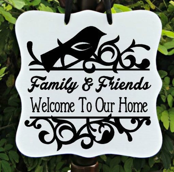 Welcome To Our Home Sign, Farmhouse Sign, Family Sign, Home Decor, Wall Art, Door Hanger, Front Entry, Housewarming Gift, Welcome Sign