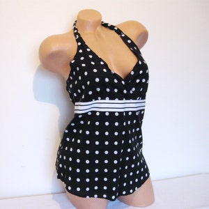 Halter top black and white polka dots Rockabilly Top