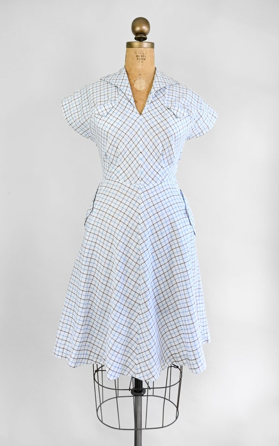 1950s Graph Paper Dress - Gem